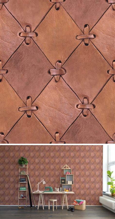 Leather Rhombs | Leather wall, Sewing leather, Leather craft