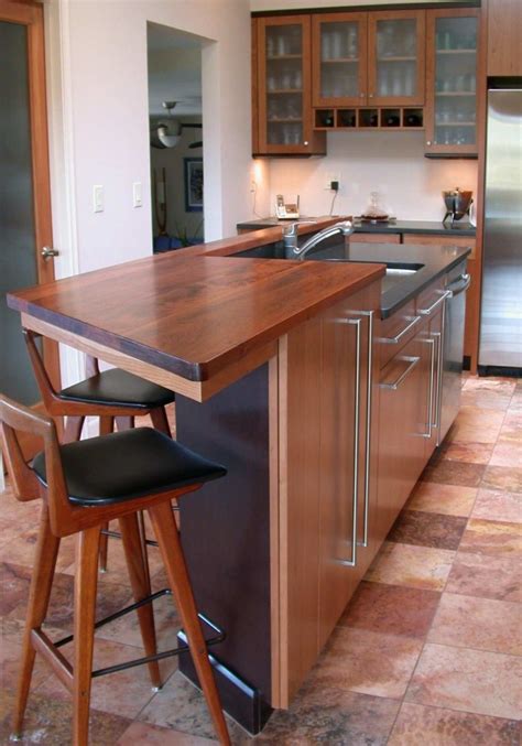 Perfect Cherry Wood Kitchen Island Table With Glass Cabinets