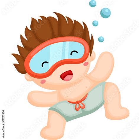 "Boy swimming underwater" Stock image and royalty-free vector files on Fotolia.com - Pic 113119534
