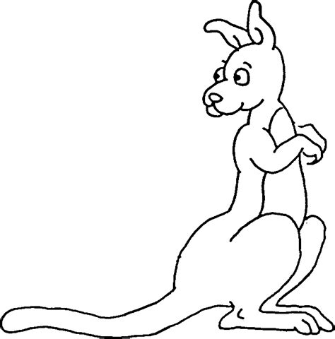 Kangaroo Outline To Colour - ClipArt Best