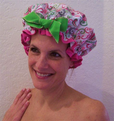 Shower Cap Women's Waterproof Washable Mod Swirls