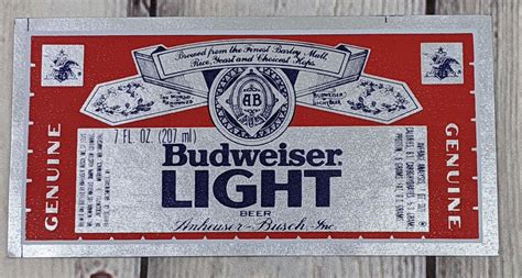 Budweiser Light Beer Label