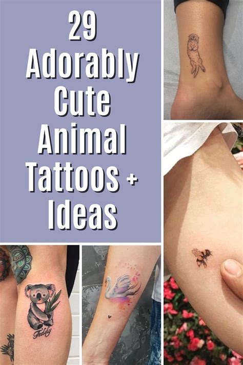 29 Adorably Cute Animal Tattoos + Ideas - Tattoo Glee