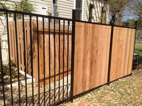 wood fence with wrought iron designs - Wrought Iron Fence Privacy ...