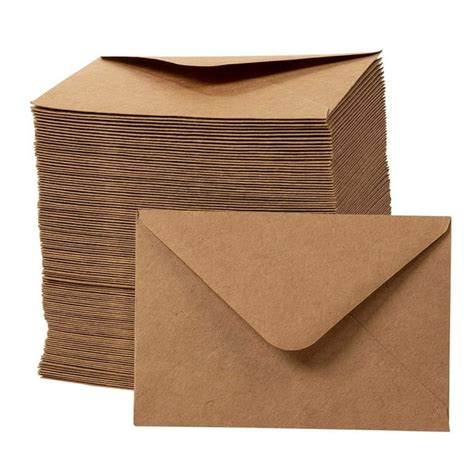 Mini Envelopes - 250-Count Gift Card Envelopes, Kraft Paper Business ...