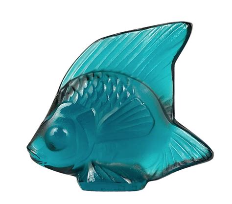 Modern Lalique Crystal 'Poisson, Turquoise' — PM Antiques & Collectables
