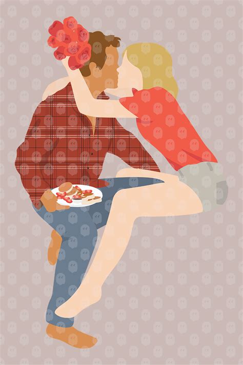 Archade | Couple Sitting And Kissing Vector Drawings