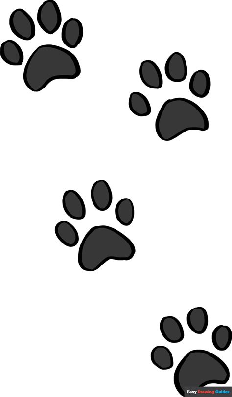 How to Draw Cat Paw Prints - Really Easy Drawing Tutorial