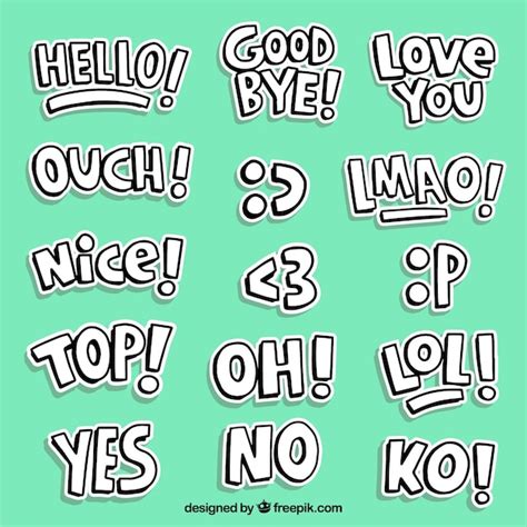 Free Vector | Sticker collection with words