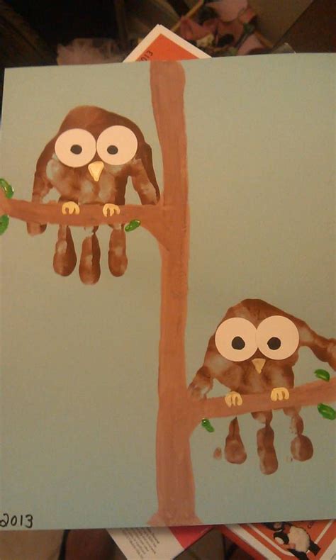 Owl handprint art | Mom Fun Blog Kids Crafts, Owl Crafts, Daycare Crafts, Fall Crafts For Kids ...