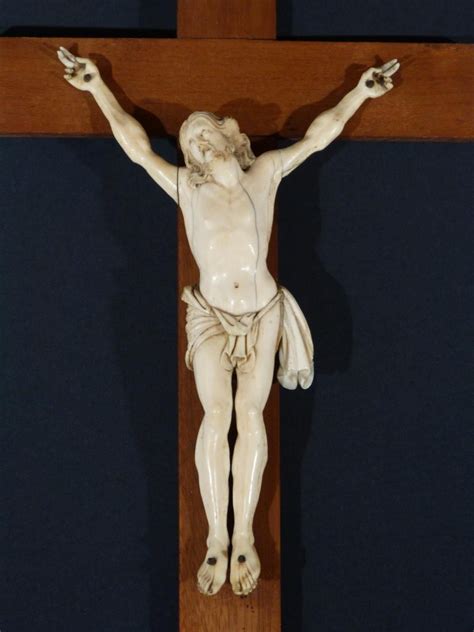 Antique for sale Ivory Crucifixion of Jesus on the cross Baroque sculpture Cross Crucifix ...