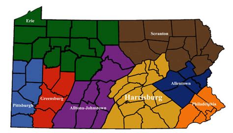 Map of all Dioceses in PA - Roman Catholic Diocese of Harrisburg