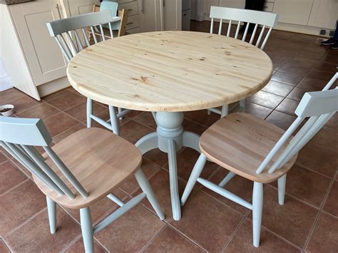 90cm Round Pedestal Farmhouse Dining Table - Etsy