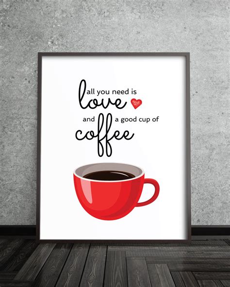 Affiche café cadeau damoureux de café impression dart Kitchen Decor ...