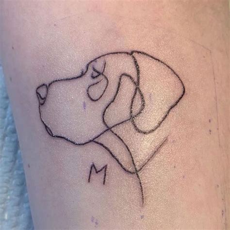 Minimalistic Great Dane Line Tattoos for Men and Women | Inku Paw