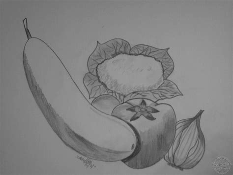 Vegetables Drawn With Pencil | DesiPainters.com