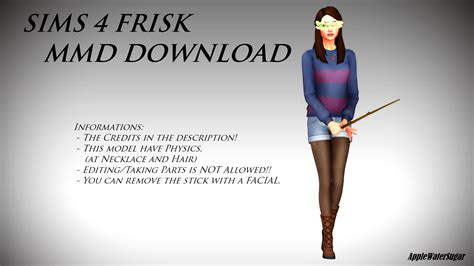 [MMD] Sims 4 Undertale Frisk (DL Down) by AppleWaterSugar on DeviantArt