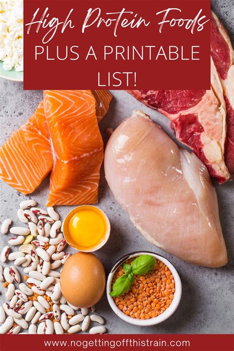 List of High Protein Foods (Plus Printable Sheet) - No Getting Off This ...