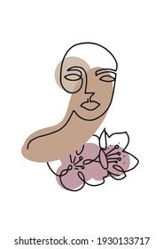 Line Woman Face Portrait Spring Flowers Stock Vector (Royalty Free) 1930133717 | Shutterstock