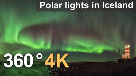 360°, Polar lights in Iceland. 4К video - YouTube