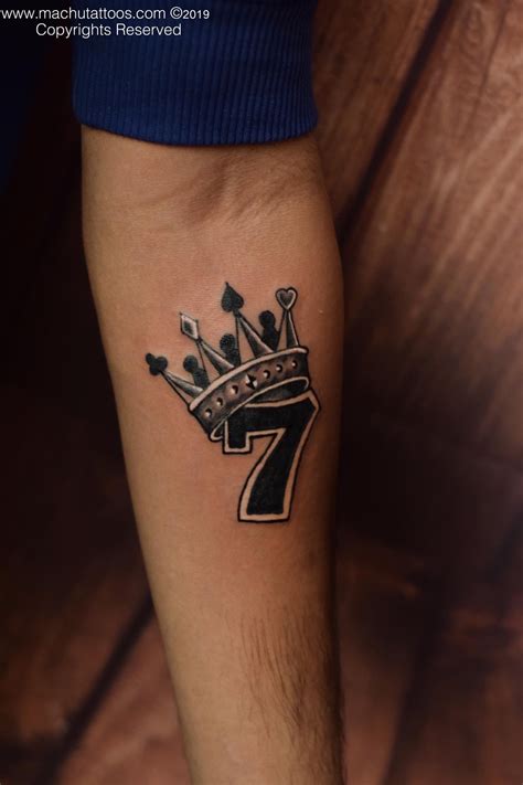 Number seven tattoo | lucky number crown tattoo | Crown tattoo, Crown tattoo design, Crown ...