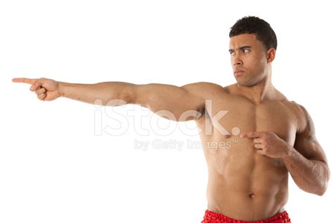 Muscular Man Pointing Away With Finger Stock Photo | Royalty-Free | FreeImages