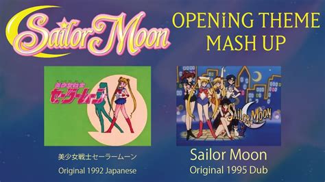 Sailor Moon OP ☾Japanese vs. English Opening Theme Song Mix☽ Moonlight ...