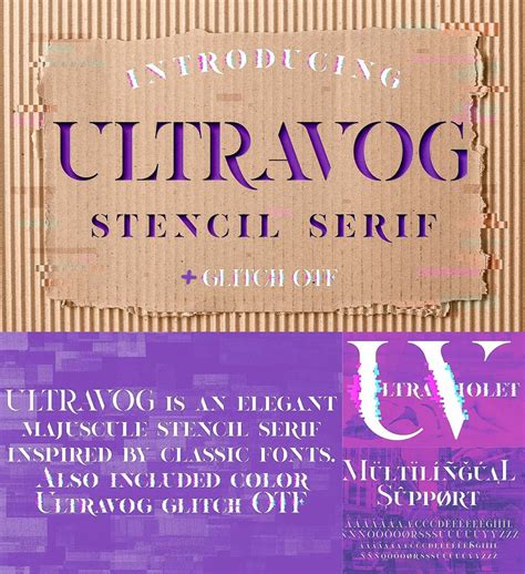 Ultravog stencil serif font | Free download