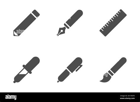 drawing tools silhouette vector icons Stock Vector Image & Art - Alamy
