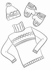 Winter Clothing Coloring Pages Free & book For Kids sketch template