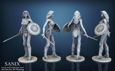 3D Printed Wonder Woman - STL files for 3D Printing by Sanix3 | Pinshape