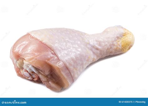 Chicken Leg on a White Background Stock Image - Image of skin, background: 61420375