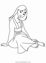 Mulan Coloring Page For Kids  Free Printable Pages sketch template