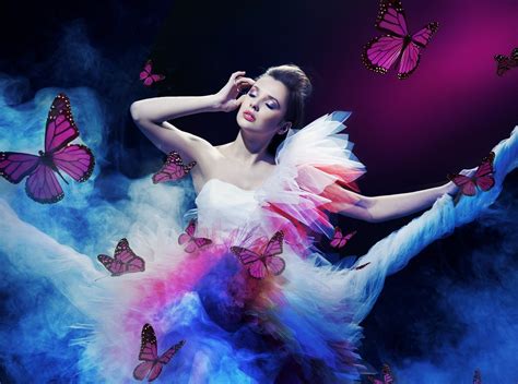 Download Butterfly Dress Model Woman Ballet 4k Ultra HD Wallpaper