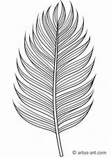 Palm Leaf Coloring Page » Free Download Artus Art sketch template