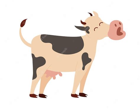 Premium Vector | Concept Cartoon cow moo This vector illustration depicts a black and white cow ...