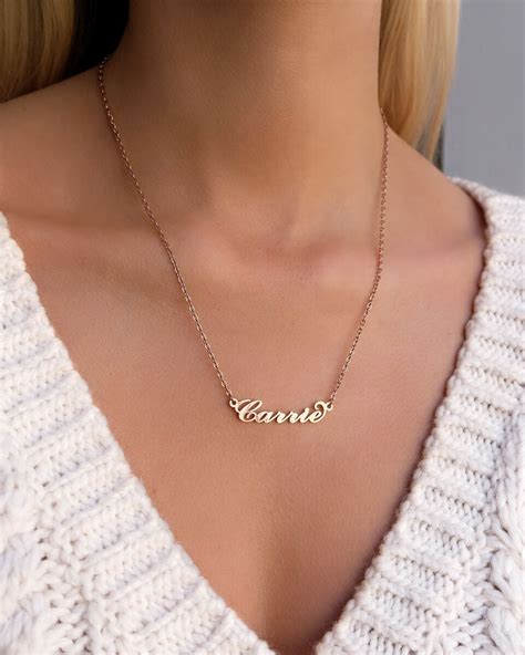 Carrie Name Necklace (Rose Gold) – Abbott Lyon US