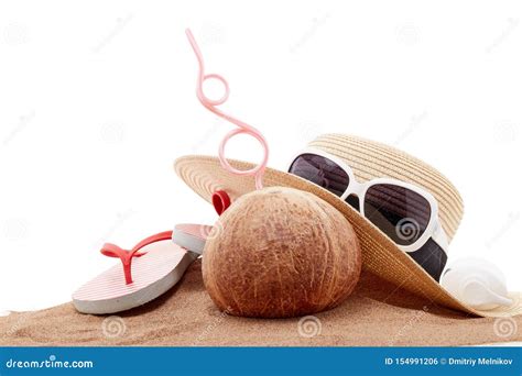 Beach Accessories, Sea Vacation Stock Photo - Image of lifestyle, clothing: 154991206