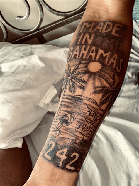 Exquisite Bahamas Half Sleeve Tattoo