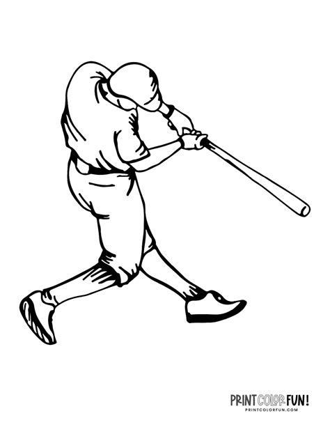 16 baseball player coloring pages & clipart: Free sports printables, at PrintColorFun.com