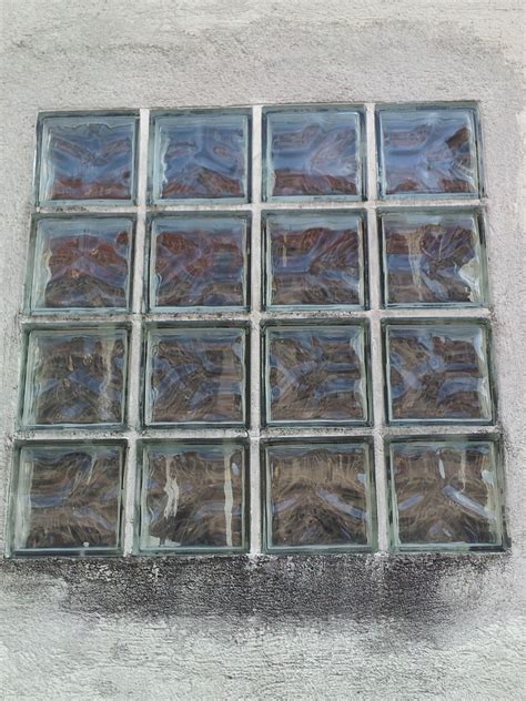 Square window built with 16 glass bricks | Glass brick, Square windows ...