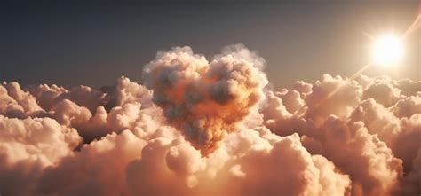 Premium AI Image | HeartShaped Cloud in Enchanting Sunset Sky ...