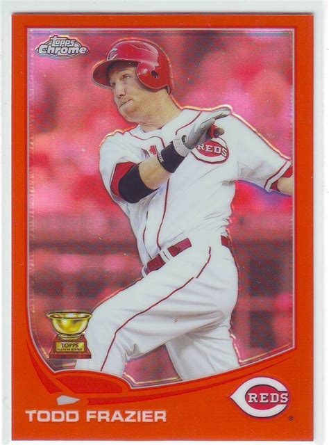 2013 Topps Chrome Orange Refractor Todd Frazier Card | Cincinnati reds, Cards, Baseball cards