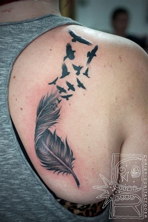 Feather And Birds Tattoo