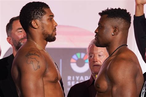 Photos: Anthony Joshua vs. Francis Ngannou weigh-ins…