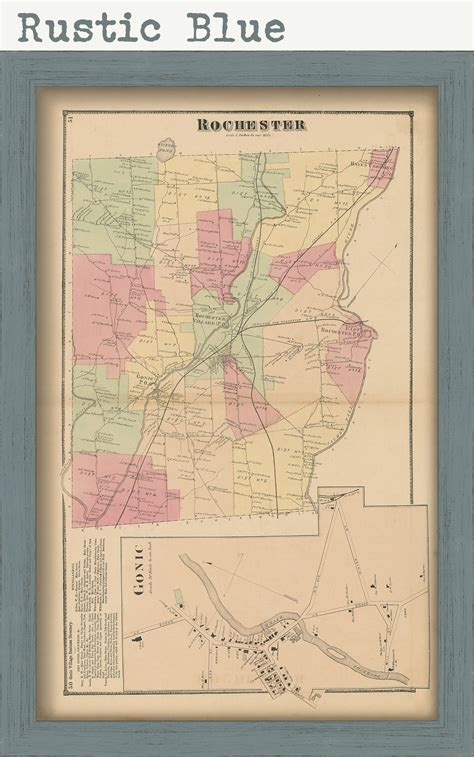 Town of ROCHESTER, New Hampshire 1871 Map, Replica or GENUINE ORIGINAL