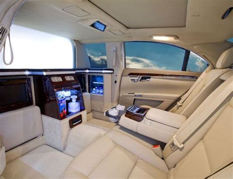 This is the private interior of the Mercedes S-Class 30" (+75 cm) Stretch Limousine. Privacy ...