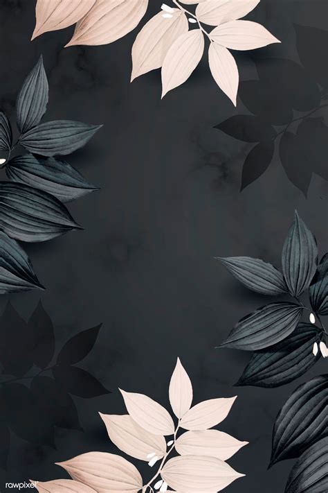 Foliage pattern black background vector | premium image by rawpixel.com / wan | Black background ...