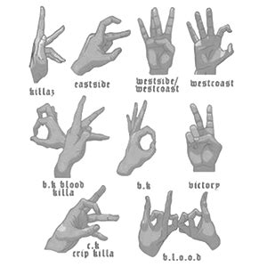 A gang signal is a visual or verbal way gang members identify their ...