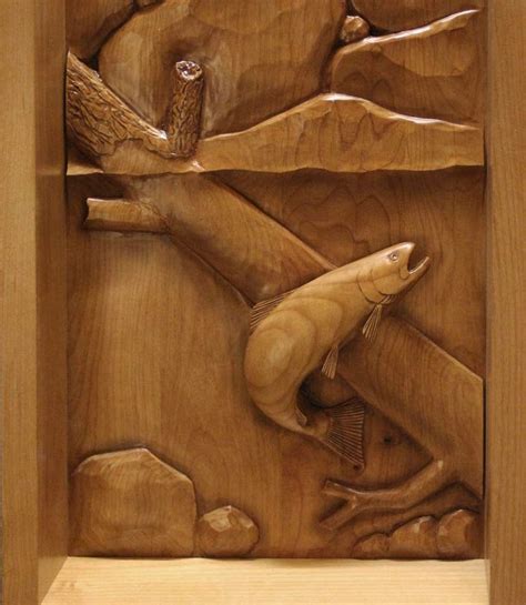 Custom Wood Carving, Custom Relief Woodcarving | Fish wood carving ...